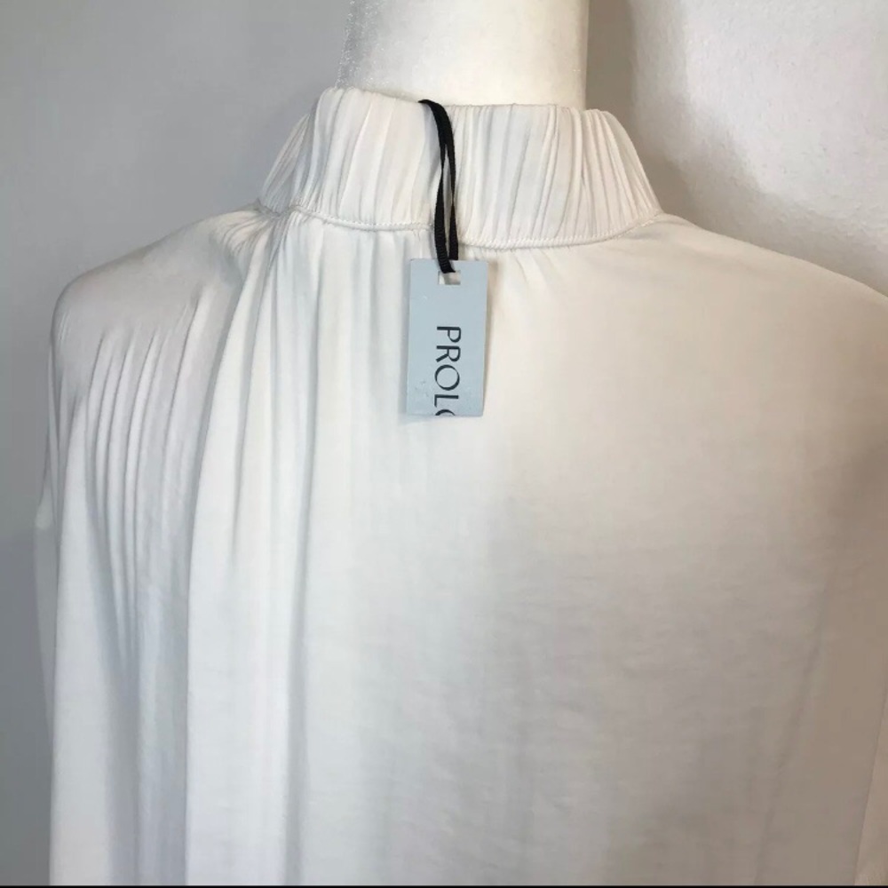Gesso White Minimalist Chiffon Style Top Blouse XS - Picture 7 of 8